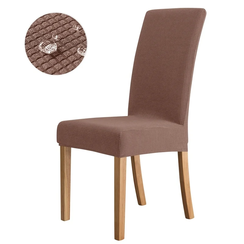 Housse de Chaise Extensible Jacquard Marron