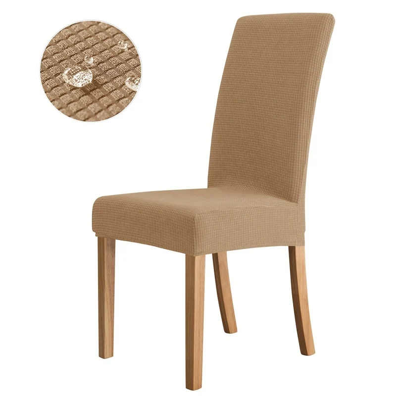 Housse de Chaise Extensible Jacquard Camel