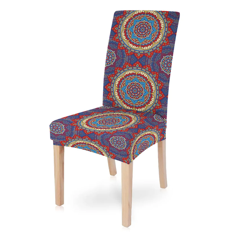 Housse de chaise Mandala Bleue