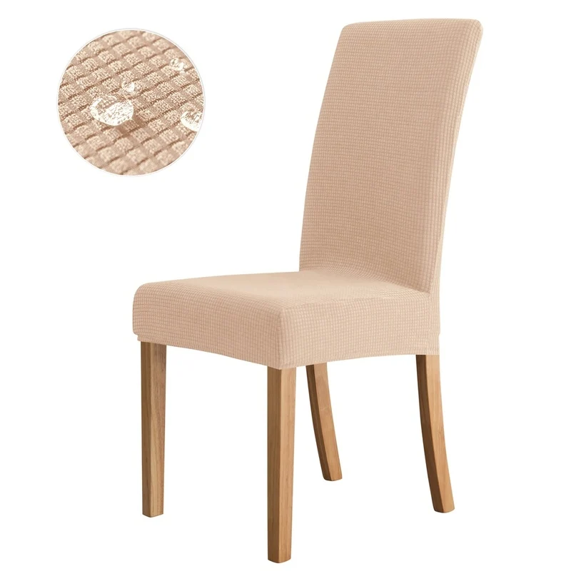 Housse de Chaise Extensible Jacquard Beige Clair