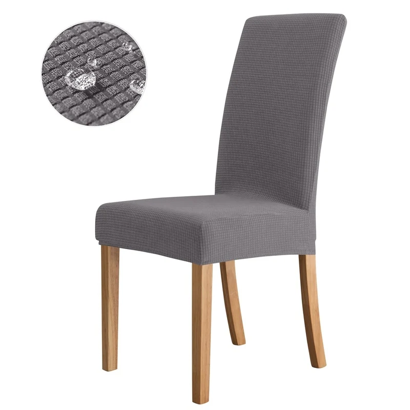 Housse de Chaise Extensible Jacquard Gris Foncé