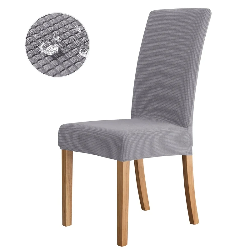 Housse de Chaise Extensible Jacquard Grise