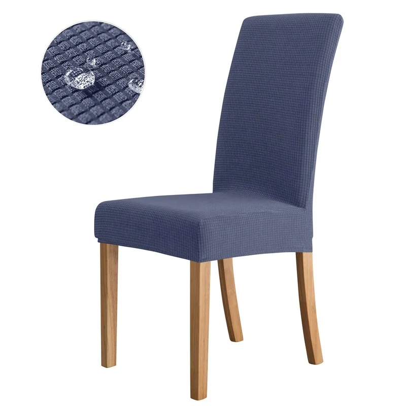 Housse de Chaise Extensible Jacquard Bleu Marine