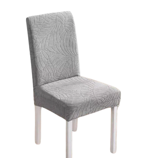 Housse de Chaise Extensible Jacquard Gris Clair