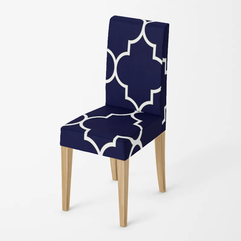 Housse de chaise Arabesque Bleu