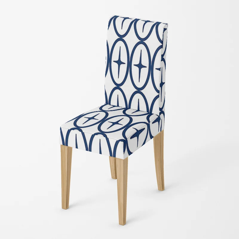 Housse de chaise Croix Blanc et Bleu