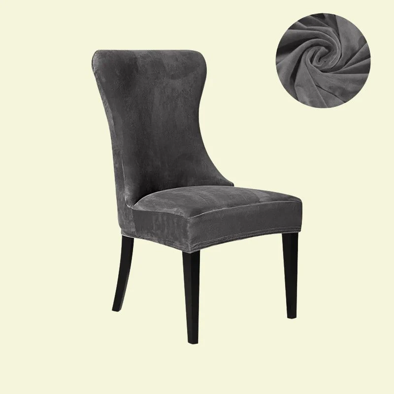 Housse chaise Scandinave Velours Grise