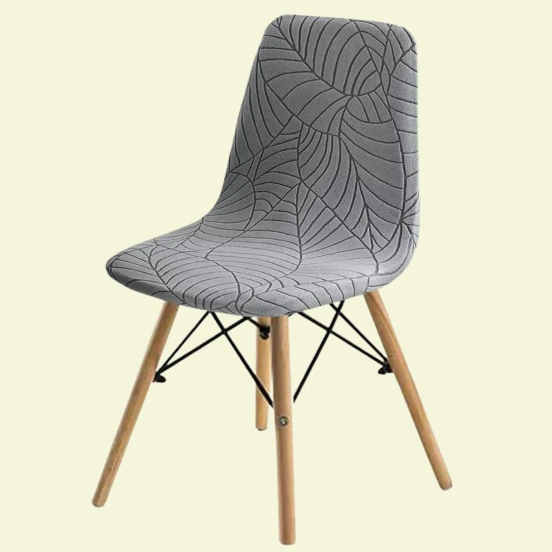 Housse de chaise Scandinave Jacquard Gris Clair