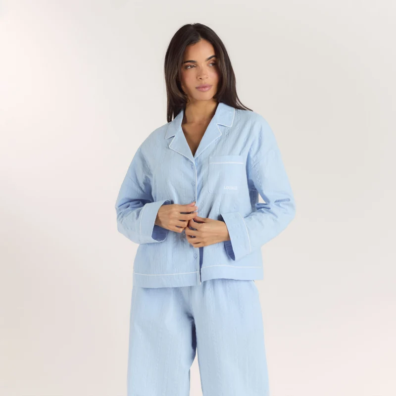 Chemise de Pyjama Texturée - Bleu