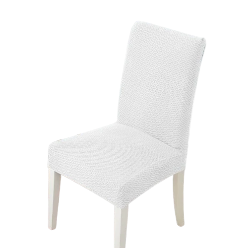 Housse de chaise en Jacquard Blanche