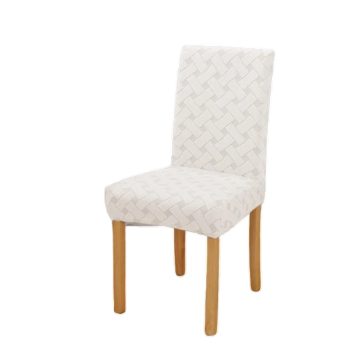 Housse de chaise en Jacquard Blanc