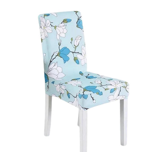 Housse de chaise Fleurie Bleu