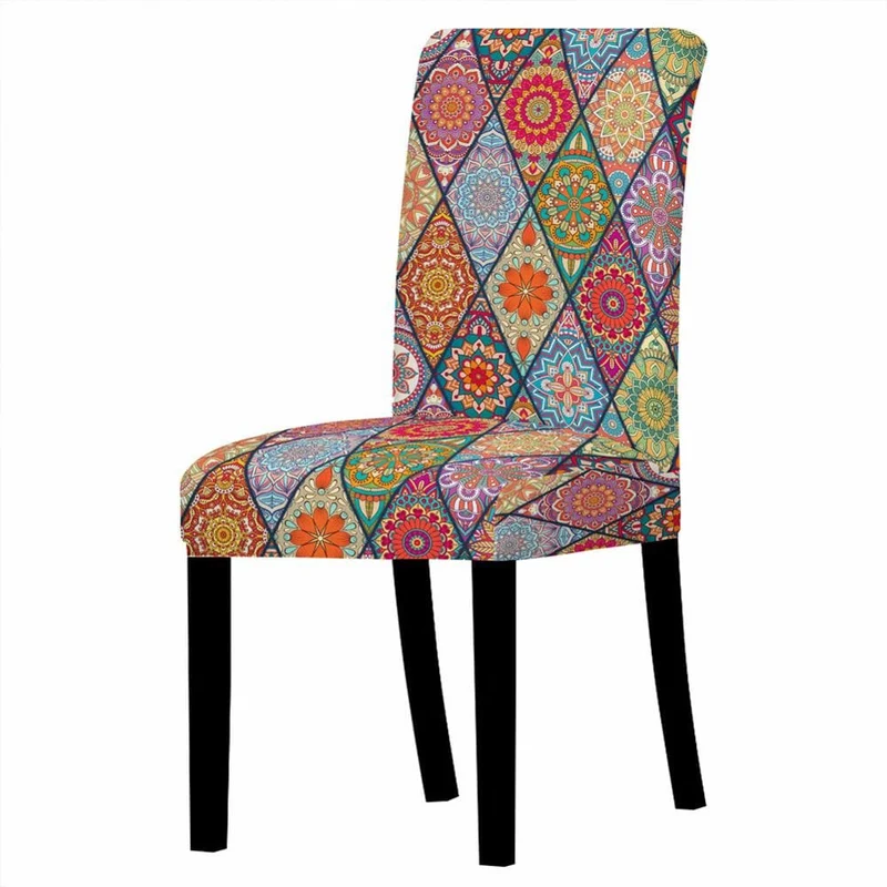 Housse de chaise Mandala Colorée