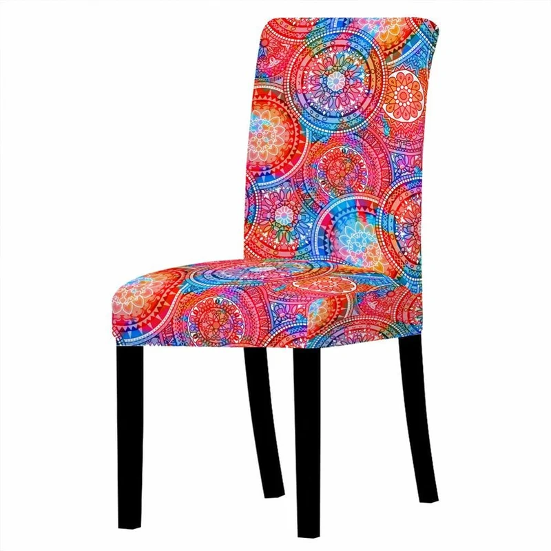 Housse de chaise Mandala Rouge
