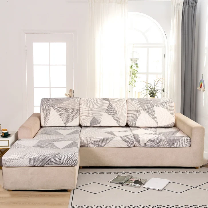 Housse de Coussin de Canapé Géométrique Gris