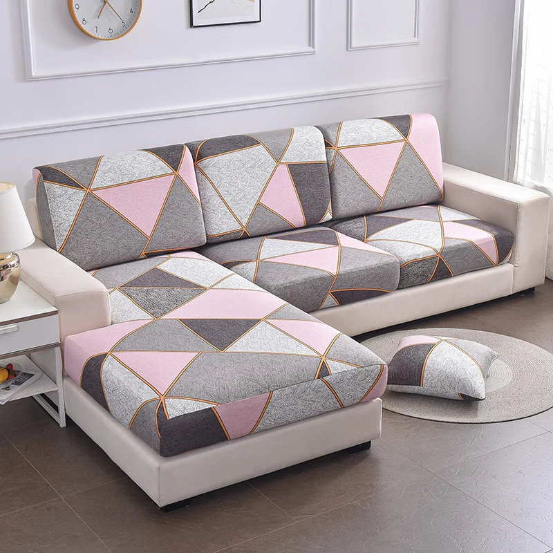 Housse de Coussin de Canapé Géométrique Rose