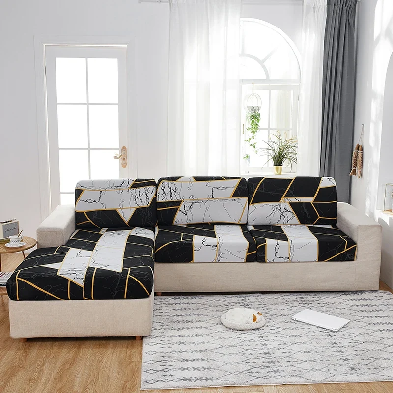 Housse de Coussin de Canapé Géométrique Noir