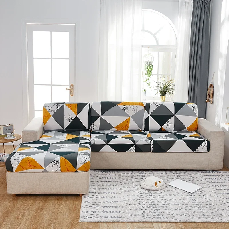 Housse de Coussin de Canapé Géométrique Jaune