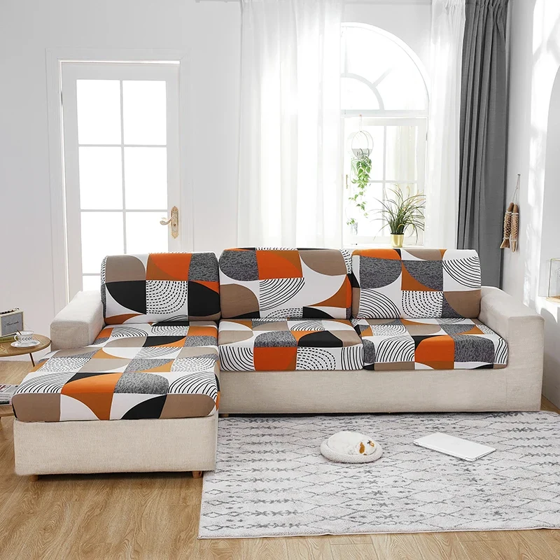 Housse de Coussin de Canapé Géométrique Orange