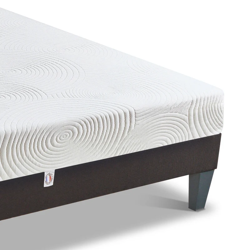 Ensemble Vosges - Matelas mousse haute densité + Sommier - 15 cm d'épaisseur - Accueil équilibré, soutien ferme