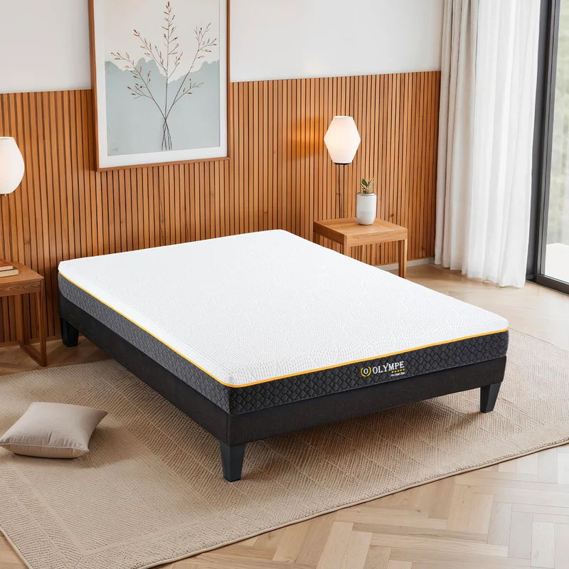 Matelas Olympe - Mémoire de forme - Soutien ferme - Fabriqué en France - 21 cm d'épaisseur