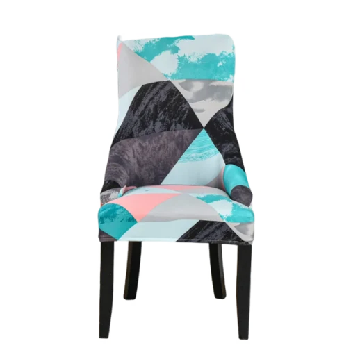 Housse de chaise Inclinée Géométrique Bleu Ciel