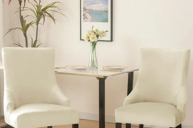 Housse de chaise Inclinée Velours Blanc