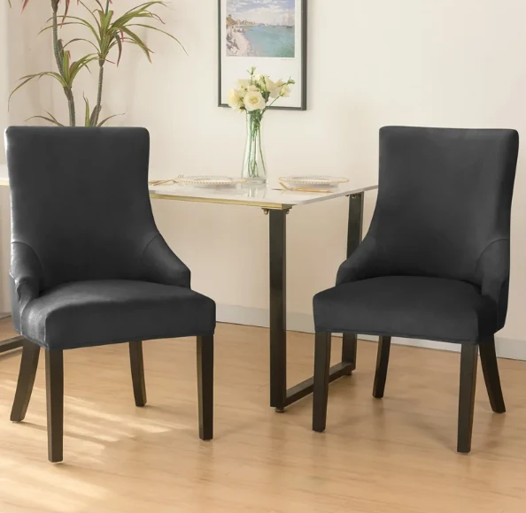 Housse de chaise Inclinée Velours Gris