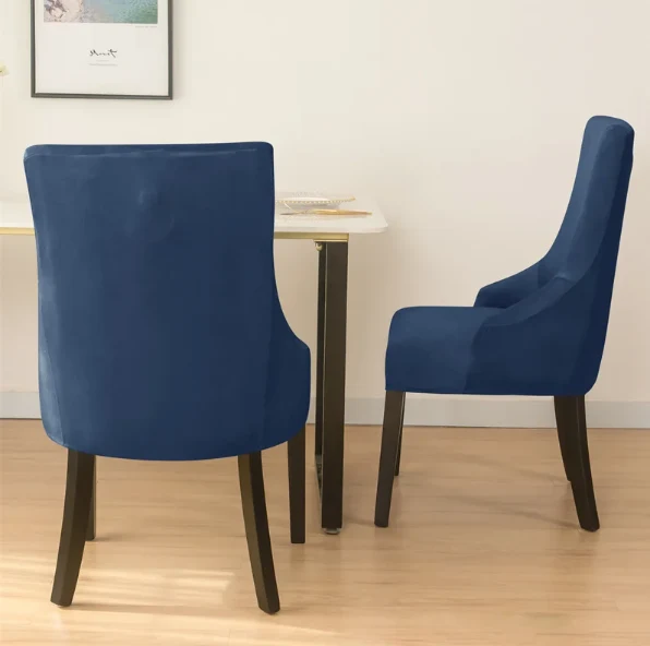Housse de chaise Inclinée Velours Bleu Marine