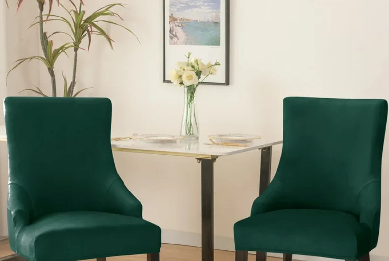Housse de chaise Inclinée Velours Vert