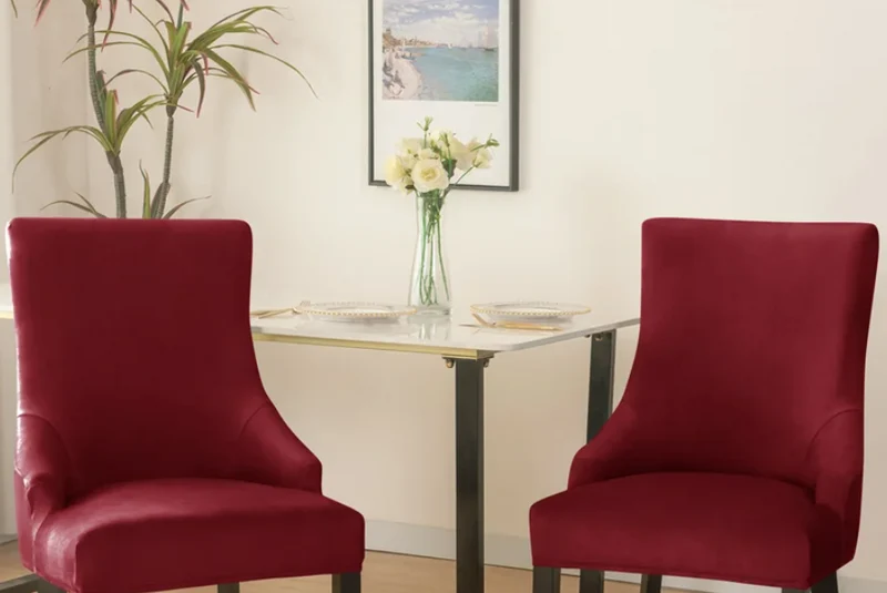 Housse de chaise Inclinée Velours Bordeaux