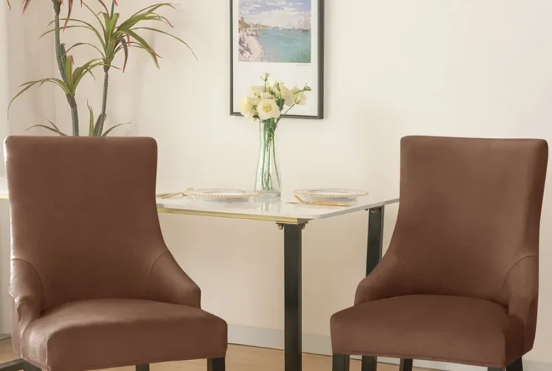 Housse de chaise Inclinée Velours Marron