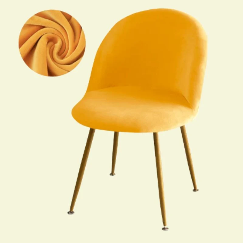Housse chaise Scandinave Maury Velours Jaune Moutarde
