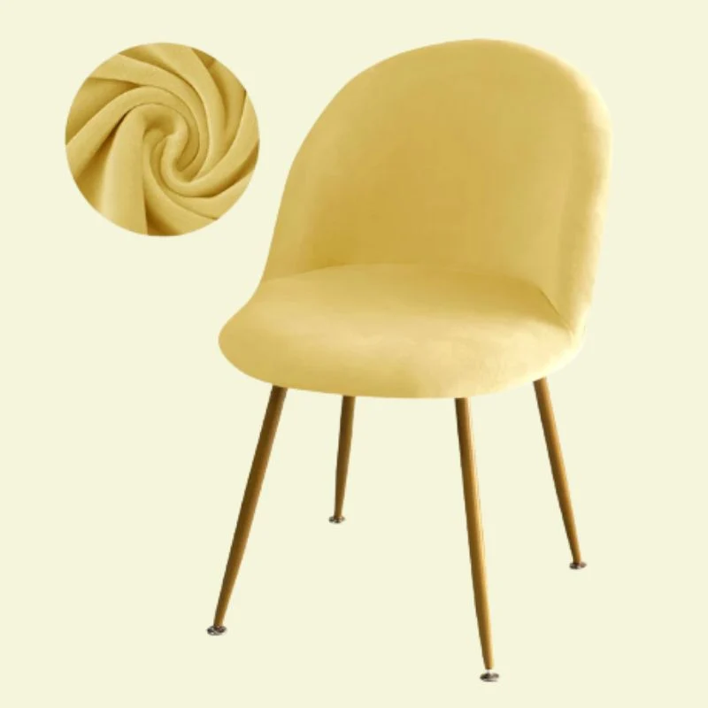 Housse chaise Scandinave Maury Velours Jaune