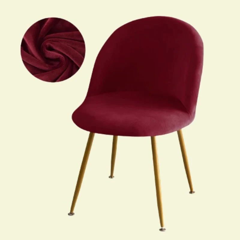 Housse chaise Scandinave Maury Velours Bordeaux