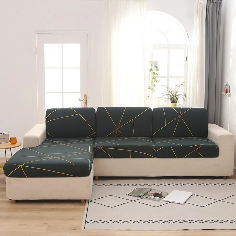 Housse de Coussin Canapé Imprimée Noir et Doré