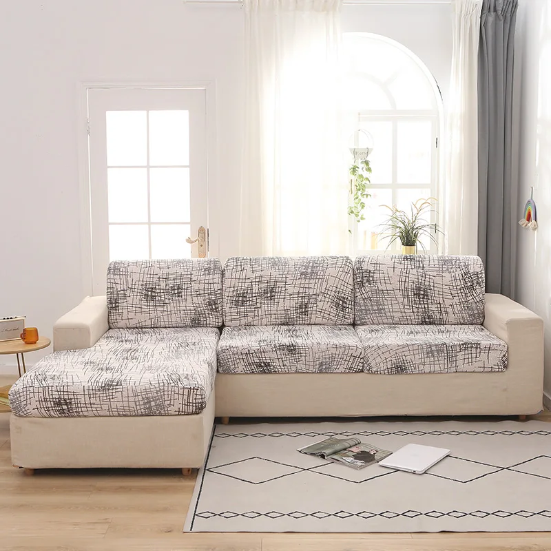 Housse de Coussin Canapé Imprimée Blanc