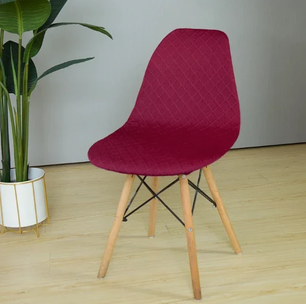 Housse chaise Scandinave Jacquard Bordeaux