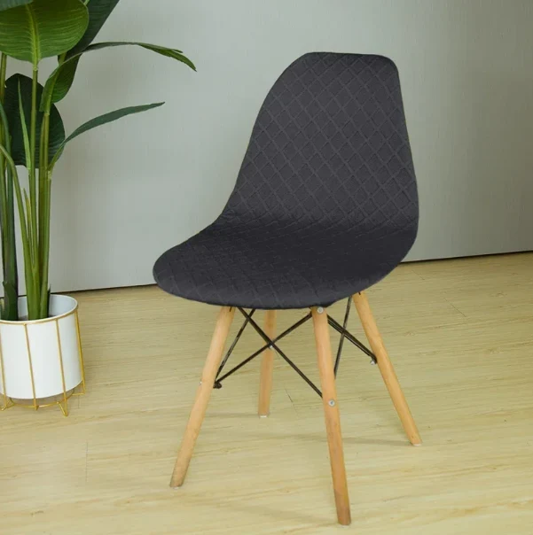 Housse chaise Scandinave Jacquard Gris foncé