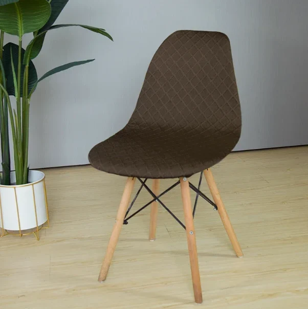 Housse chaise Scandinave Jacquard Marron