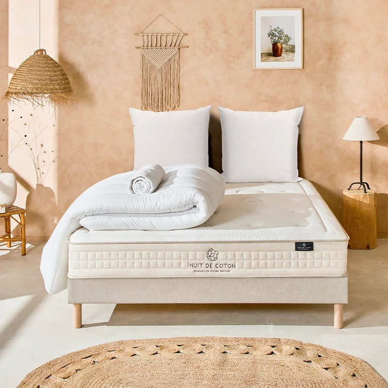 Pack Prélude 2.0 - Matelas + Sommier + Accessoires - La chambre équipée en une fois - 25 cm d'épaisseur