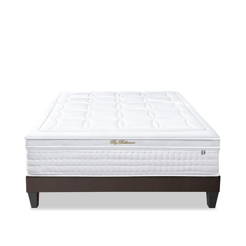 Ensemble Empereur - Matelas mémoire de forme + gel frais + Sommier bois - 33 cm d'épaisseur