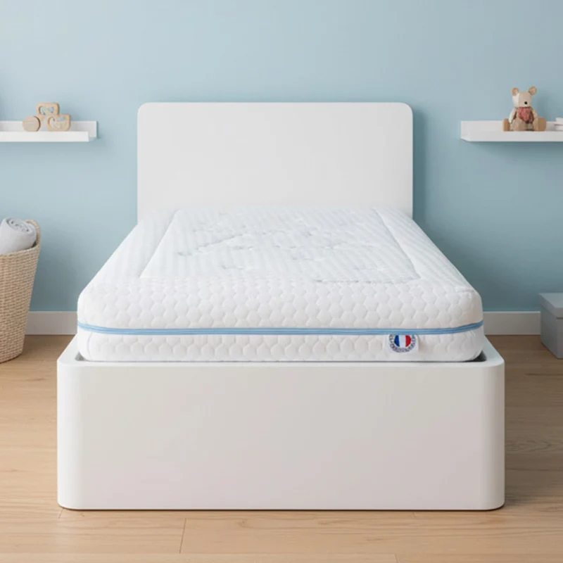 Matelas bébé Sweet Dreams Bleu - Mousse déhoussable - Fabriqué en France - 14 cm d'épaisseur - Accueil moelleux