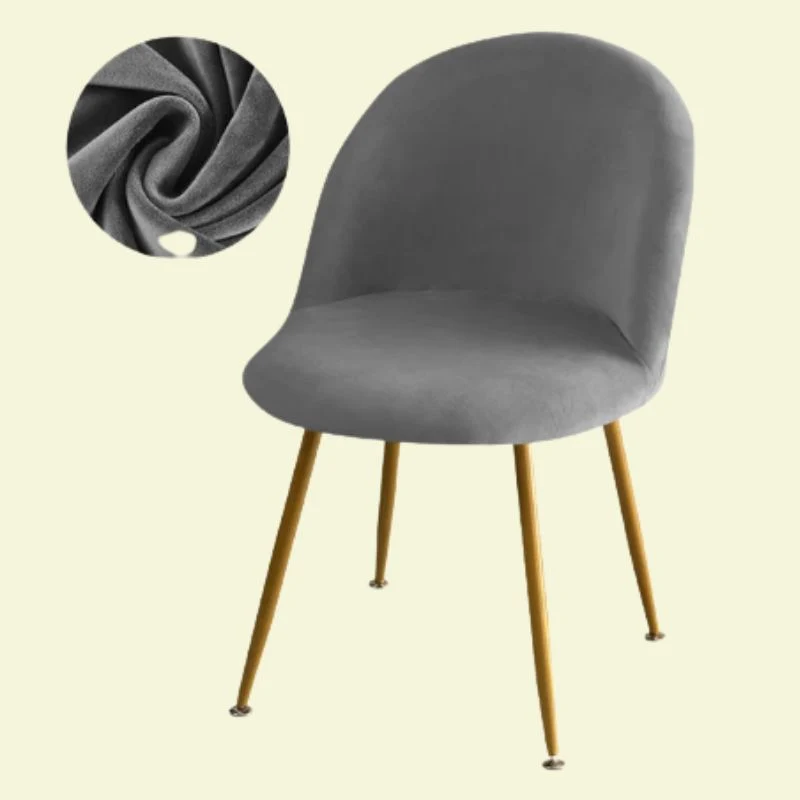 Housse chaise Scandinave Maury Velours Gris