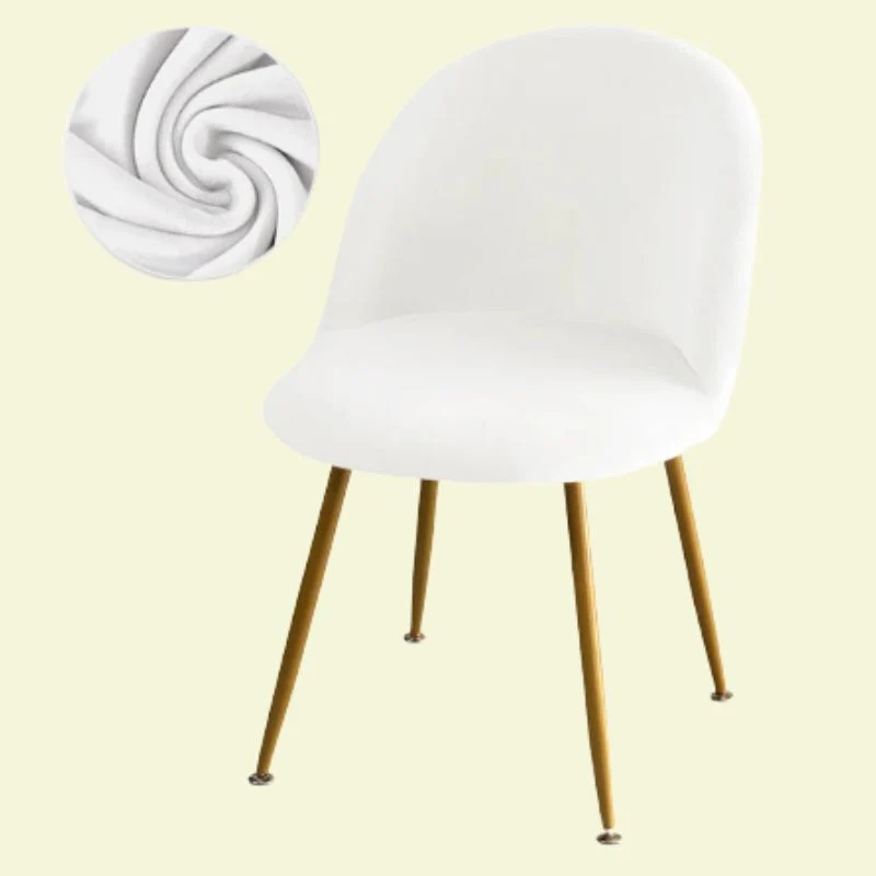 Housse chaise Scandinave Maury Velours Blanc