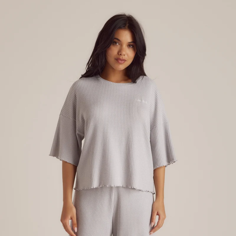 Haut de Pyjama Soft Waffle - Givre