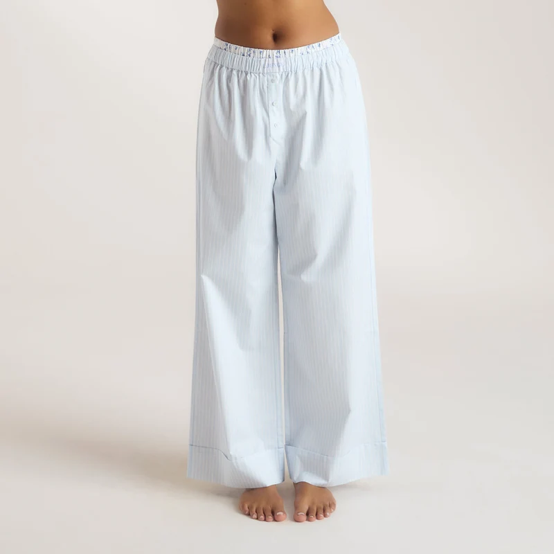 Bas de Pyjama Bloom & Stripe - Bleu