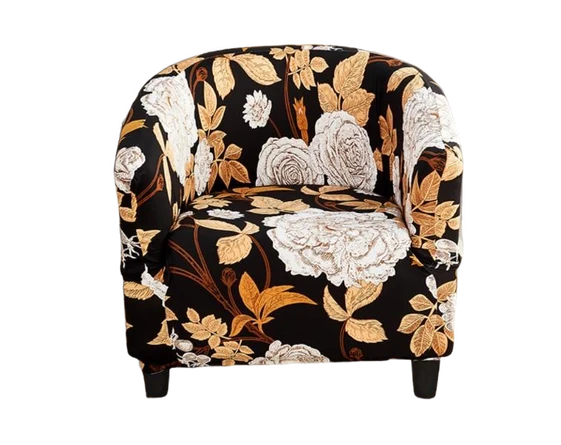 Housse fauteuil Cabriolet Fleurie Marron