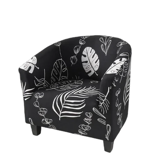Housse fauteuil Cabriolet Feuillage Noir et Blanc