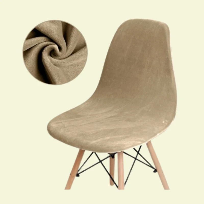 Housse chaise Scandinave Velours Kaki